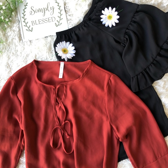 TWO PEASANT SIZE MEDIUM BLOUSES 100%polyester - Picture 4 of 8